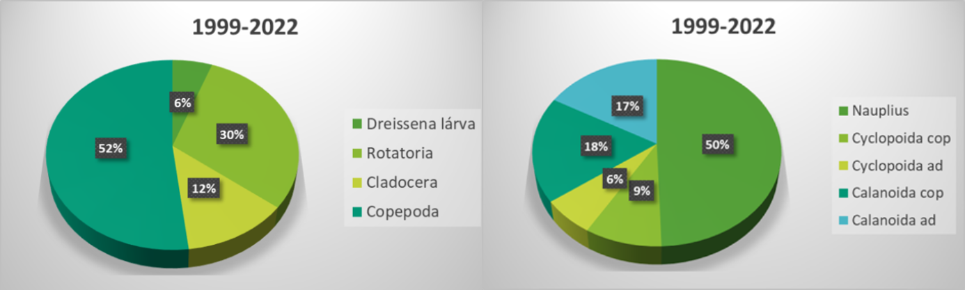 A zooplankton általános összetétele 1999 és 2022 között a Siófoki-medencében 