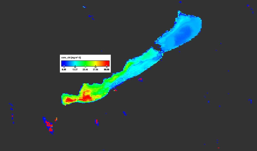 műholdkép a Balatonról