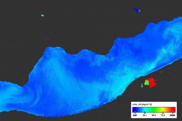 műholdkép a Balatonról